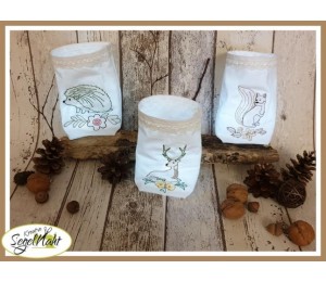 Stickserie ITH - Lichtbeutel Waldtiere LineArt